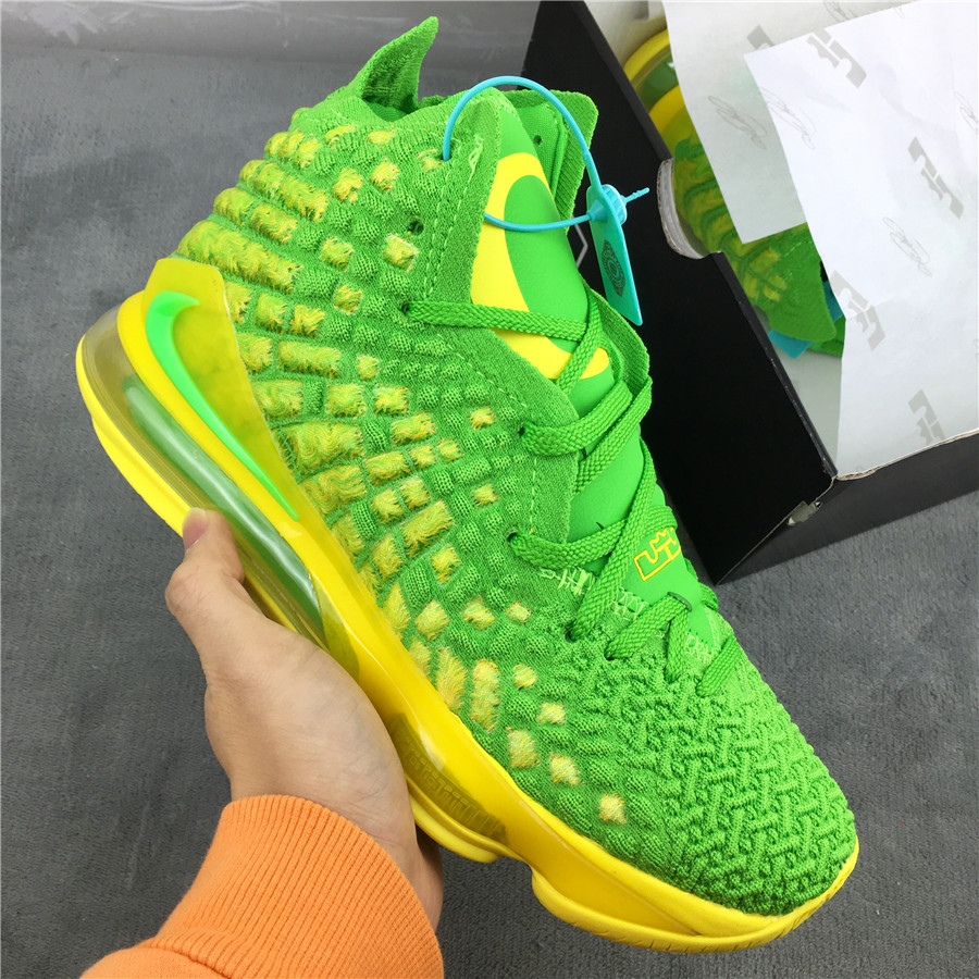 2020 Men Nike LeBron James 17 Green Yellow Shoes